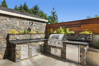 Outdoor Kitchen Construction in Lake Sherwood, California by Superhero Pools Corp.